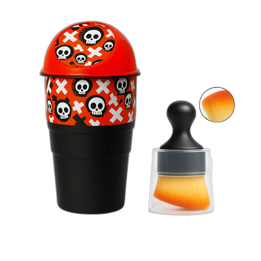 Car Dustbin(Red Skull) + Premium Car Brush with cover