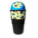 Mini Car Dustbin with Nautical Sticker Design